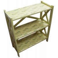 Этажерка Лаванда фисташковый, 3 полки, с закрытой задней стенкой, массив дерева (70 х 80 х 30)