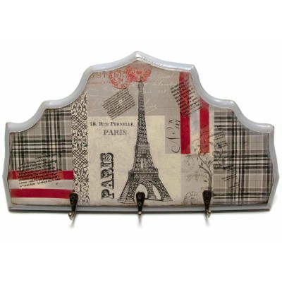 Ключница вешалка Париж, массив дерева (34х19 см.) Ключница вешалка Париж, массив дерева (34х19 см.)