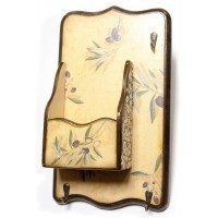 Ключница вешалка Оливка, с ящиком, массив дерева (34х20 см.)