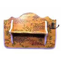 Ключница вешалка Лаванда, с полкой, массив дерева (24х35 см.)