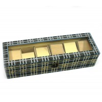 Шкатулка для часов на 6 шт Клетка (34,5х11х8,5 см)