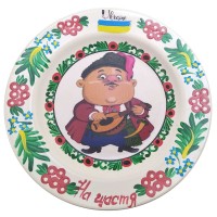 Тарелка Казак с лютней расписано вручную (24 см)