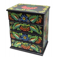 Шкатулка комод Цветы с калиной ,черная, расписано вручную массив дерева (22,5х15х26 см) Шкатулка комод Цветы с калиной ,черная, расписано вручную массив дерева (22,5х15х26 см)