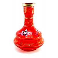 Колба для кальяна стекло красная (26х18х18 см внутренний d-4,5 см)