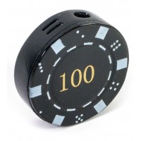 Зажигалка  газовая  Покерная фишка черная (d-4 см)