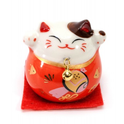 Кошка Манэки-нэко оранжевая (5х5х5 см)