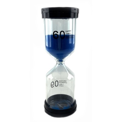 Часы песочные 60 мин синий песок (13х5,5х5,5 см)