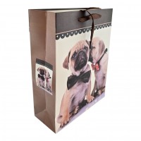 Пакет подарочный картонный Собаки (32х26х10 см)