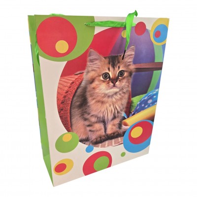 Пакет подарочный картонный Котенок (30х38х12 см)