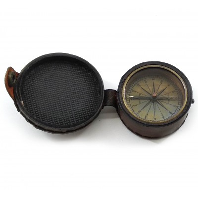 Компас в коже бронзовый Dollond London ( d-6 см; h-2.5 см)