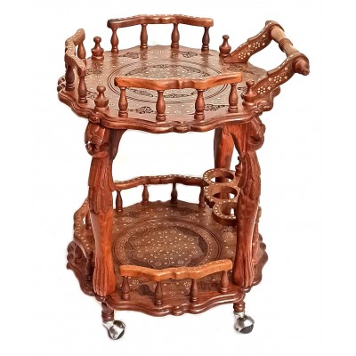 Стол сервировочный круглый розовое дерево (80х64х59 см)