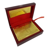 Карты игральные пластиковые позолоченые в шкатулке Евро (11,5х8,5х4,5 см)