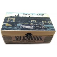 Шкатулка  Привет из Киева (20,5х12,5х8 см) из массива дерева