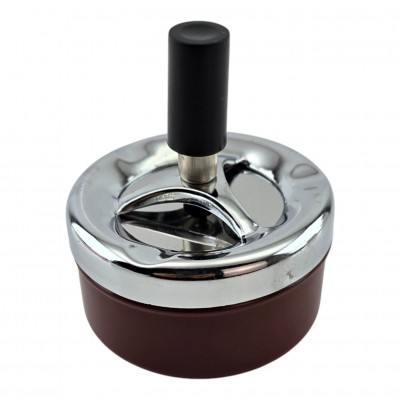 Пепельница с крышкой Юла коричневая (d-8 см h-9 см)