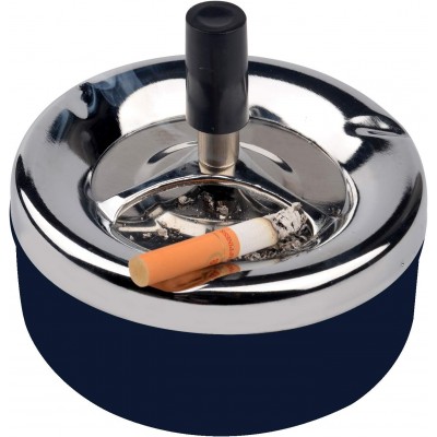 Пепельница с крышкой Юла темно синяя (d-8 см h-9 см)