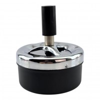 Пепельница с крышкой Юла черная (d-8 см h-9 см)