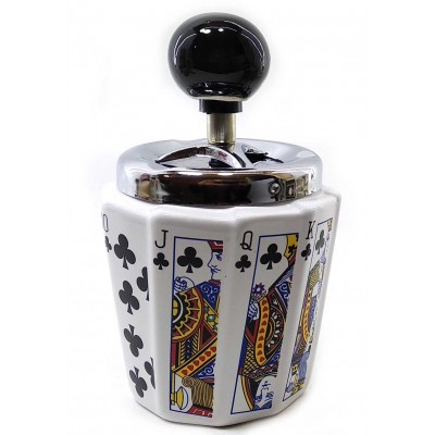 Пепельница с крышкой керамическая Трефа (14,5х9х9 см)