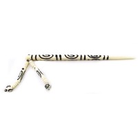 Заколка для волос костяная белая (15,5 см) B