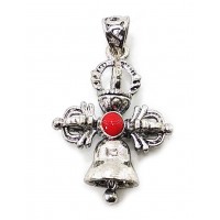 Подвеска Ваджра с колокольчиком (3,5х2,5х1 см)