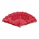 Веер  Павлины красный (23 см)
