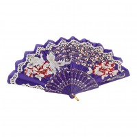 Веер  Павлины фиолетовый (23 см)