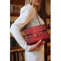 Сумочка из кожи питона оранжевая (20х14х8 см) Сумочка из кожи питона оранжевая (20х14х8 см)