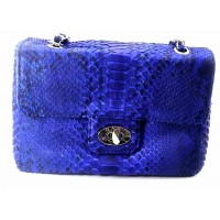 Сумочка из кожи питона  (20х14х8 см) синяя