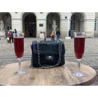 Сумочка  из кожи питона  (20х14х8 см) зеленая