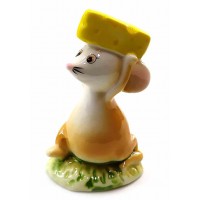 Мышка с сыром фарфоровая  (8х5х4 см)