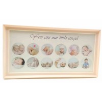 Фоторамка Для новорожденных для девочек  (39х20х2 см) бежевая