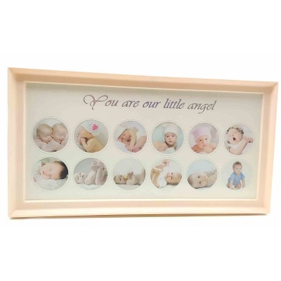 Фоторамка Для новорожденных для девочек  (39х20х2 см) бежевая