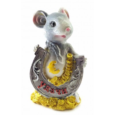 Мышка с подковой копилка (13х9х6 см)B