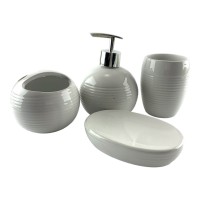 Набор для ванной керамический белый(17х14х10 см) Набор для ванной керамический белый(17х14х10 см)