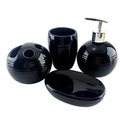 Набор для ванной  керамический черный(17х14х10 см)