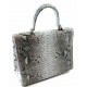 Сумочка из кожи питона серо-бирюзовая с замочком (25х27х11 см)