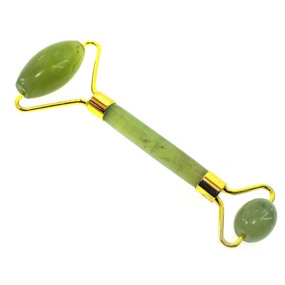 Массажер нефритовый  двойной валик с ручкой в футляре Fine (14,5х5,5х2 см)