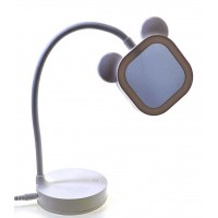 Зеркало настольное с LED подсветкой  на аккумуляторе белое (28х10х10 см)