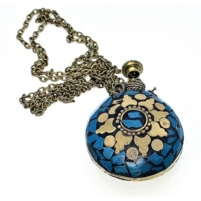 Аромакулон Солнце бронзовый инкрустирован бирюзой (5,5х4,5х2 см) Аромакулон Солнце бронзовый инкрустирован бирюзой (5,5х4,5х2 см)