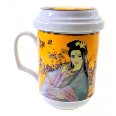 Чашка заварочная с ситом (330мл.)(BFC161-6) Девушка (h-13cм, d-7,5см)