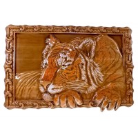 ПанноТигр (43×28×2,4 см) массив дерева ,резное ,покрыто патиной,эмалями и лаком. ПанноТигр (43×28×2,4 см) массив дерева ,резное ,покрыто патиной,эмалями и лаком.