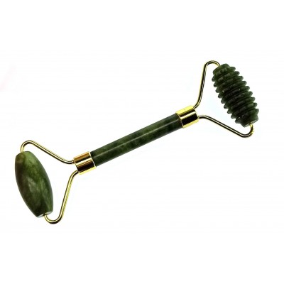 Массажер для лица нефритовый валик+ежик с ручкой в футляре (16х5,5х2 см) Массажер для лица нефритовый валик+ежик с ручкой в футляре (16х5,5х2 см)