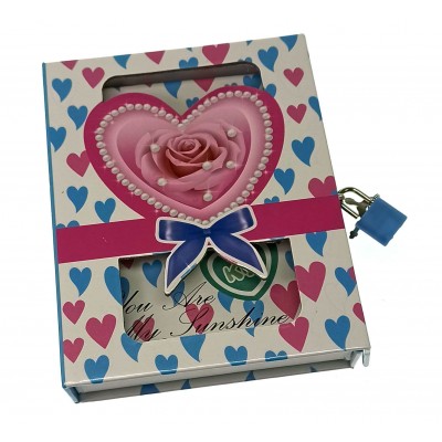 Блокнот  с замком для девочек (2 ключа)(16,5х13х3 см)A