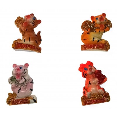 Магнит на холодильниик Тигр с монетами ( 24 шт/ уп) (5,5х4,5х2,5 см)