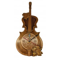 Панно  резное Часы скрипка, (50х23х2,2 см),покрыто эмалями, патиной и лаком, массив дерева.