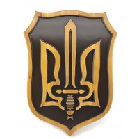 Панно Тризуб(39х28х2,4см),деревянное,резное,покрыто патиной и лаком,массив дерева