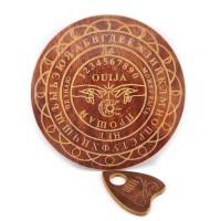 Спиритическая доска OUIJA Круглая темная (d=36,5см×0,8см), резная