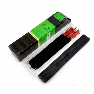 Green Tea 40 Stiks with Incense Holder (Благовония 40 штук с деревянной подставкой)(Tulasi) Green Tea 40 Stiks with Incense Holder (Благовония 40 штук с деревянной подставкой)(Tulasi)