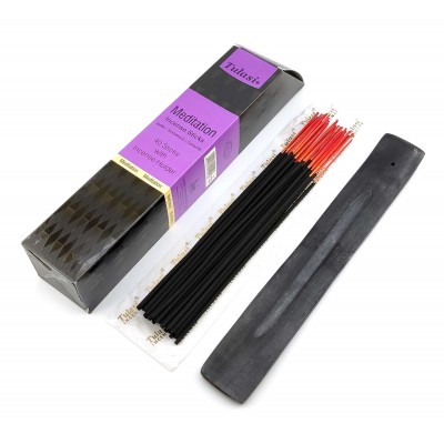 Meditation 40 Stiks with Incense Holder (Благовония 40 штук с деревянной подставкой)(Tulasi) Meditation 40 Stiks with Incense Holder (Благовония 40 штук с деревянной подставкой)(Tulasi)