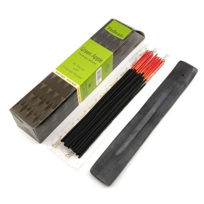 Green Apple 40 Stiks with Incense Holder (Благовония 40 штук с деревянной подставкой)(Tulasi) Green Apple 40 Stiks with Incense Holder (Благовония 40 штук с деревянной подставкой)(Tulasi)