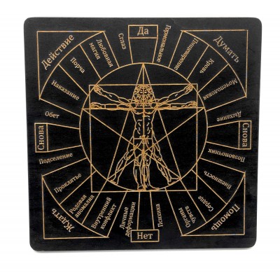 Таблица для работы с маятником Магические воздействия темная (26×26×0,8 см)